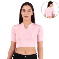 Shimmer Collar Neck Blouse Mid Sleeve
