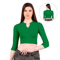 Women's Collar Neck Blouse for Saree - Long Sleeve