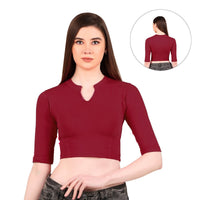 Women's Collar Neck Blouse for Saree - Long Sleeve