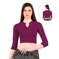 Women's Collar Neck Blouse for Saree - Long Sleeve