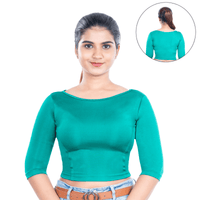 Shimmer Boat Neck Blouse Long Sleeve
