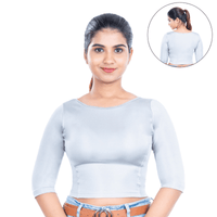 Shimmer Boat Neck Blouse Long Sleeve