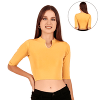 Shimmer Collar Neck Blouse 3/4 Sleeve