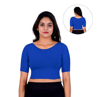 Boat Neck Blouse: Short-Sleeve for Sarees with Back Design