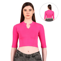 Women's Collar Neck Blouse for Saree - Long Sleeve