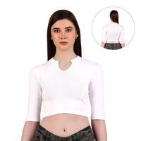 Women's Collar Neck Blouse for Saree - Long Sleeve