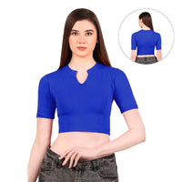 Stretchable Saree Close Neck Blouse