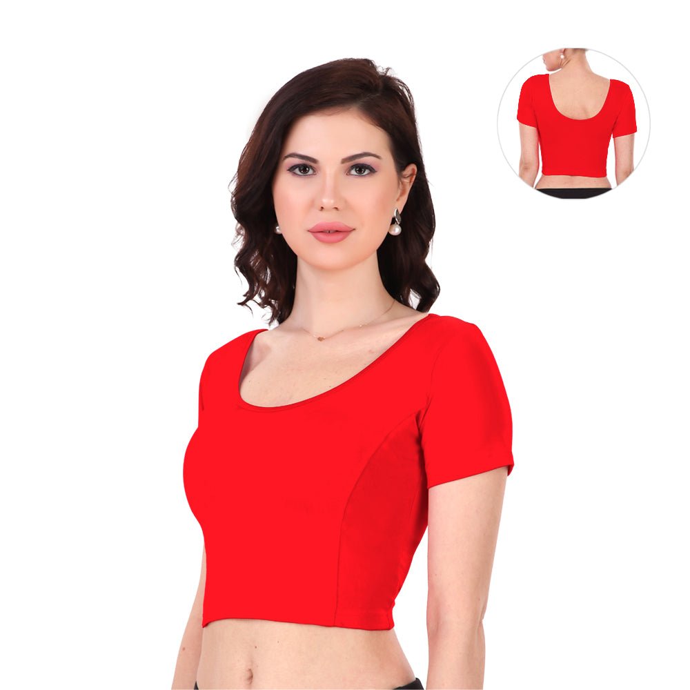 Elegant readymade cotton blouse – soft, breathable, and pre-stitched for a perfect fit, ideal for pairing with sarees