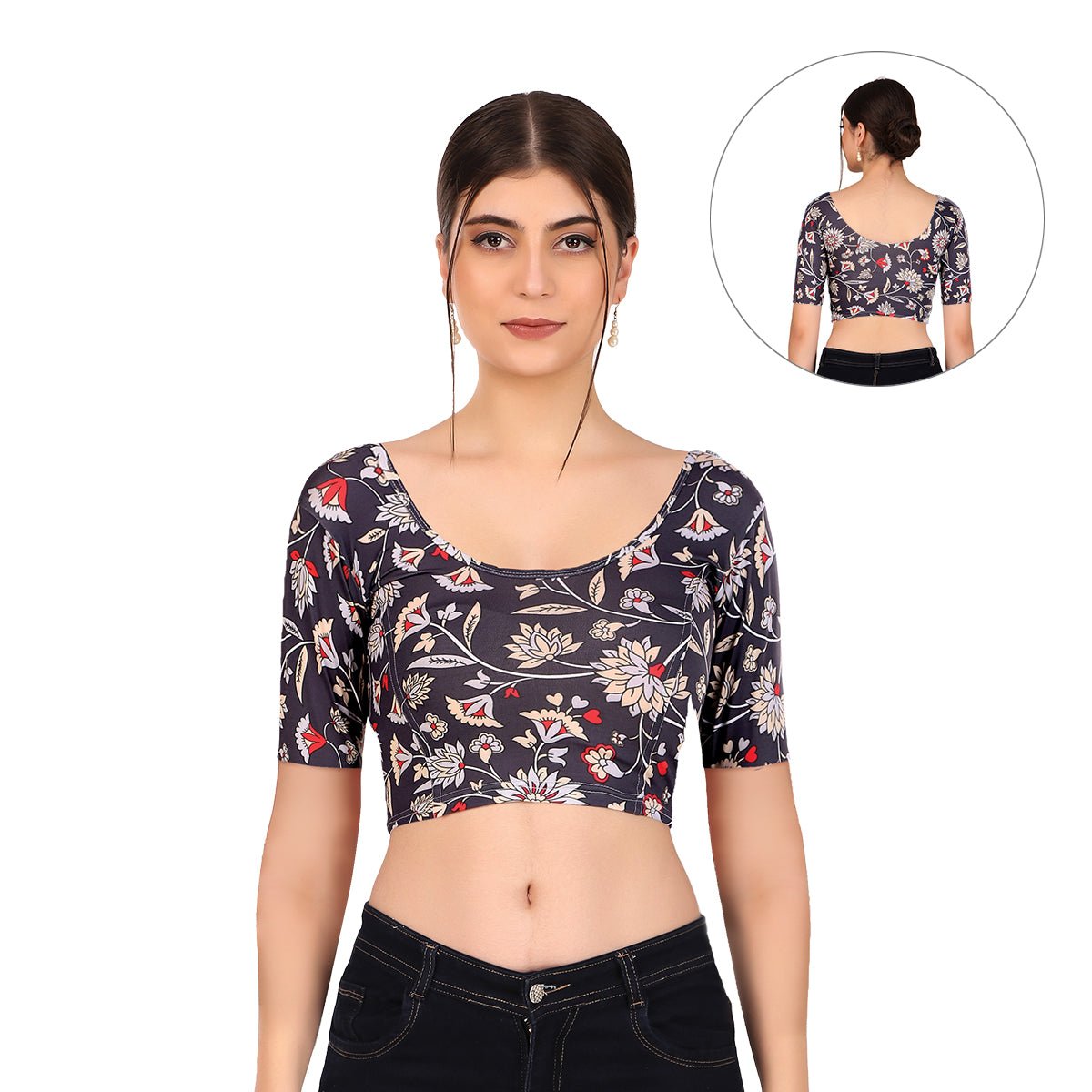 Ladies latest printed readymade blouse near me