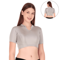 Shimmer Collar Neck Blouse Mid Sleeve