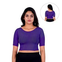 Boat Neck Blouse: Short-Sleeve for Sarees with Back Design