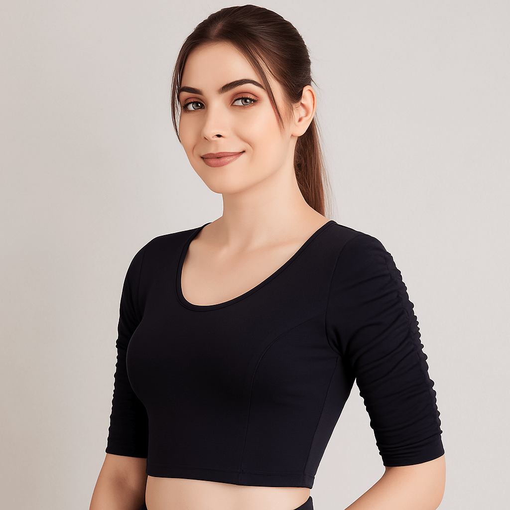Readymade Blouse with Wrinkled Sleeve