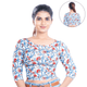 Printed Boat Neck Blouses 3/4 Sleeve