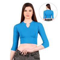 Women's Collar Neck Blouse for Saree - Long Sleeve
