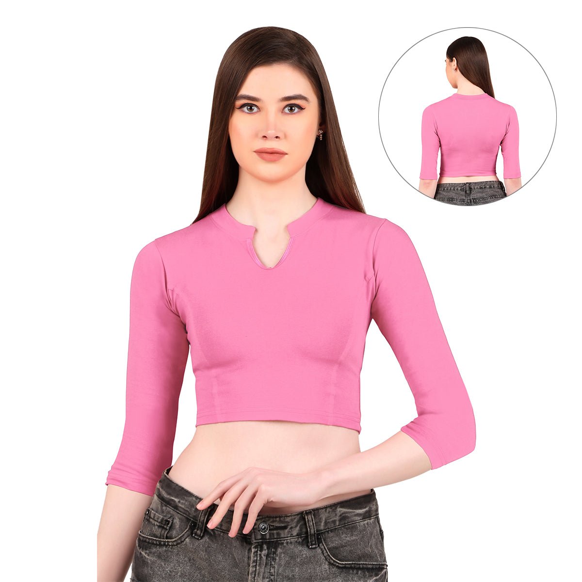 Women's Collar Neck Blouse for Saree - Long Sleeve