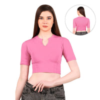 Stretchable Saree Close Neck Blouse
