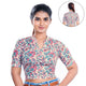 Printed Collar Neck Blouse Mid Sleeve