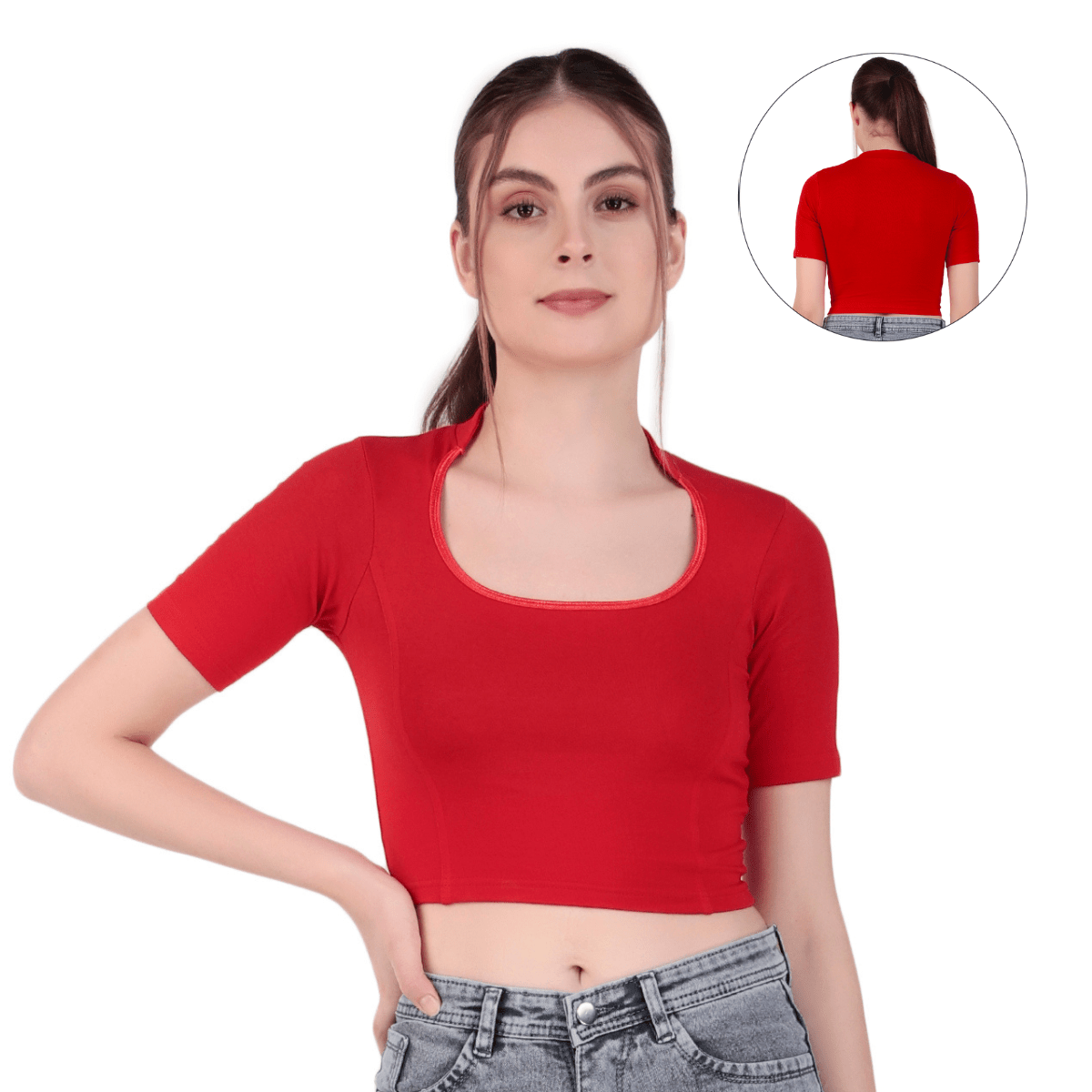 Readymade Blouse | Deep Collar Neck