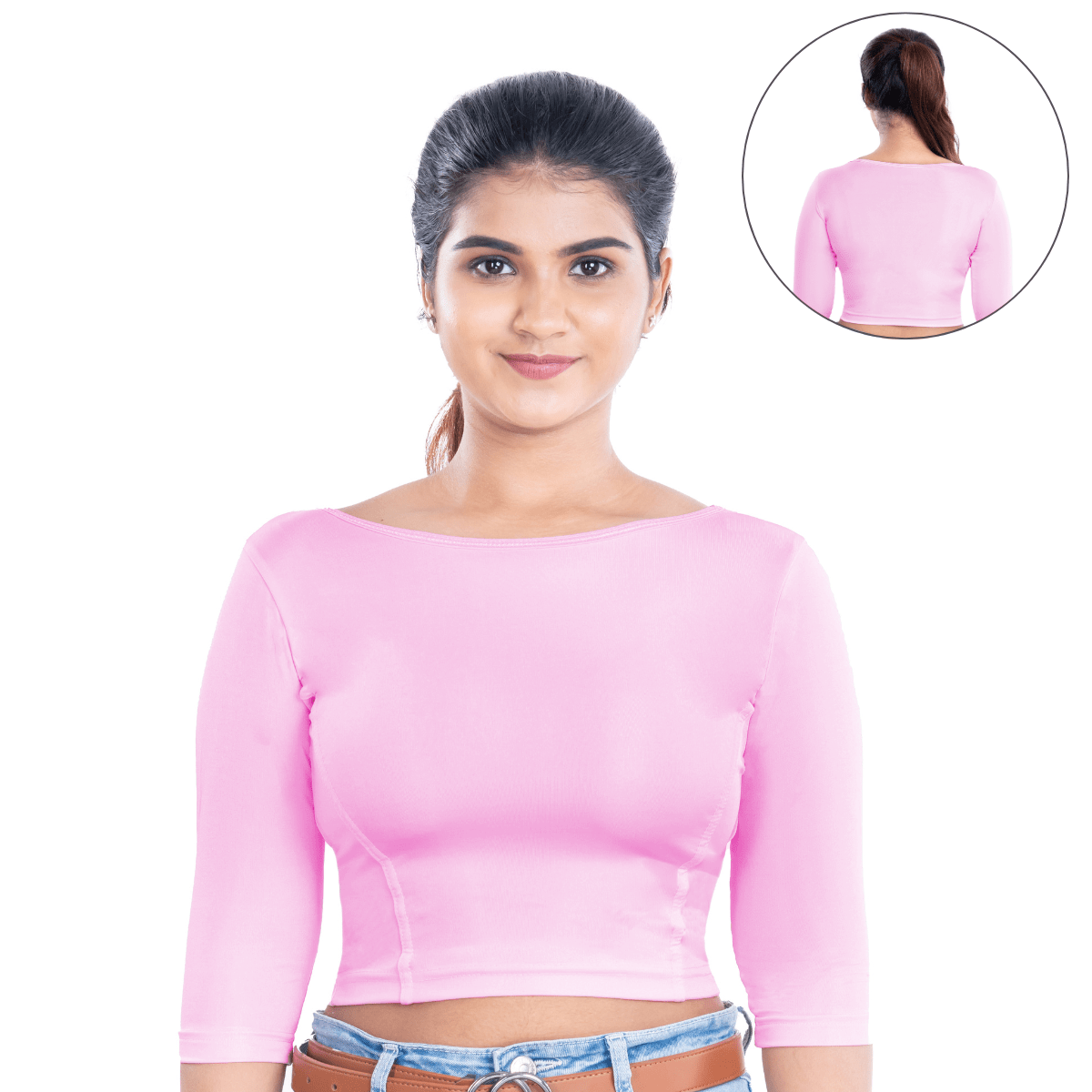 Shimmer Boat Neck Blouse Long Sleeve