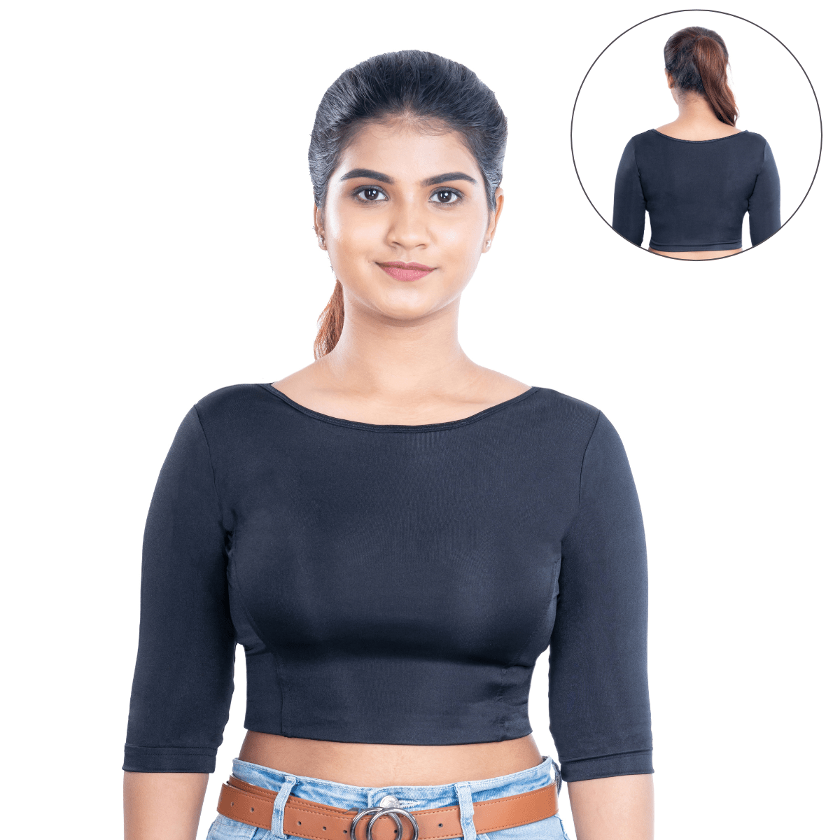 Shimmer Boat Neck Blouse Long Sleeve