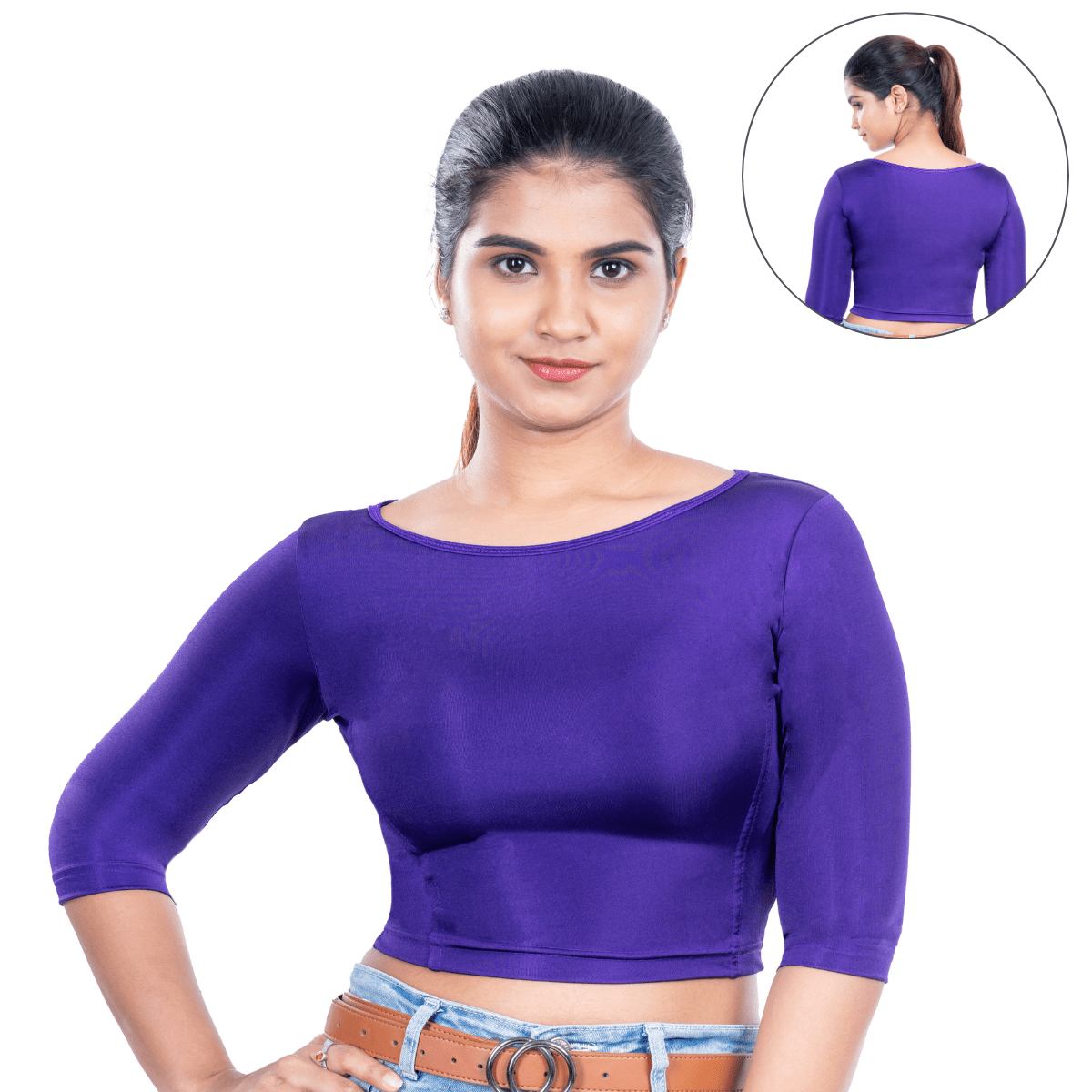 Shimmer Boat Neck Blouse Long Sleeve