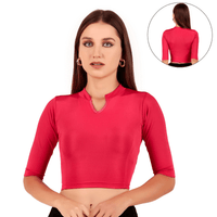Shimmer Collar Neck Blouse 3/4 Sleeve