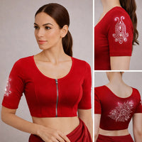 Readymade Zipper Blouse with Stone work