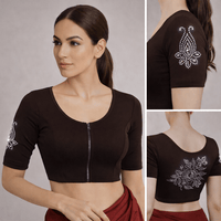Readymade Zipper Blouse with Stone work