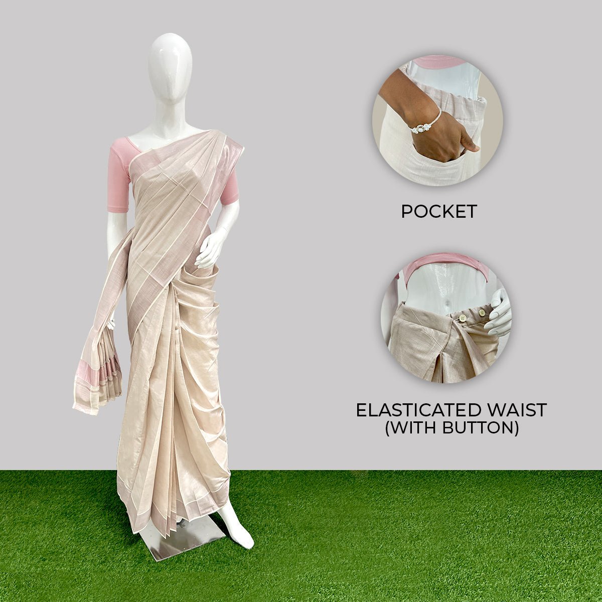 readymade onam tissue sarees online pink