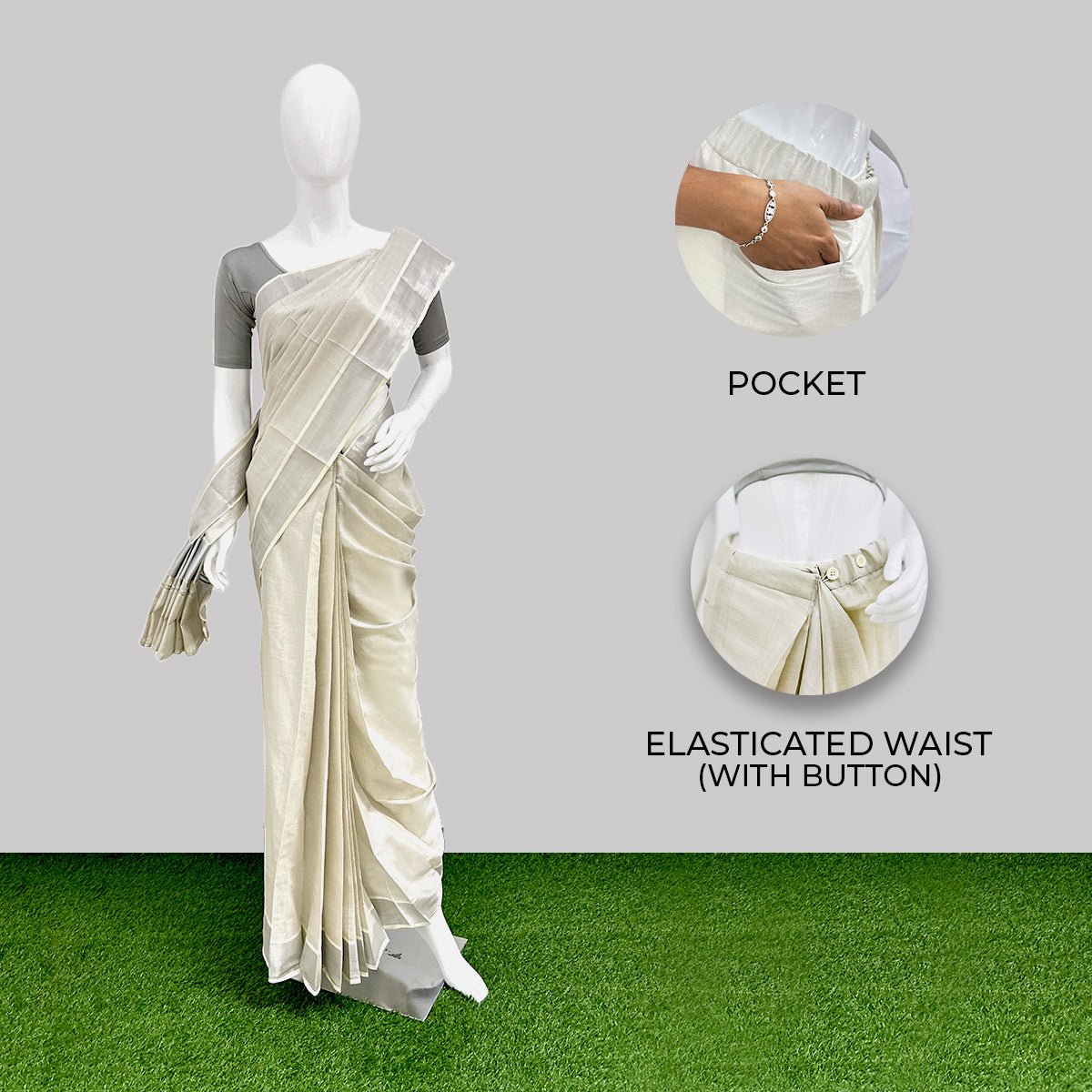 Shop Readymade Onam Tissue Sarees Online Now