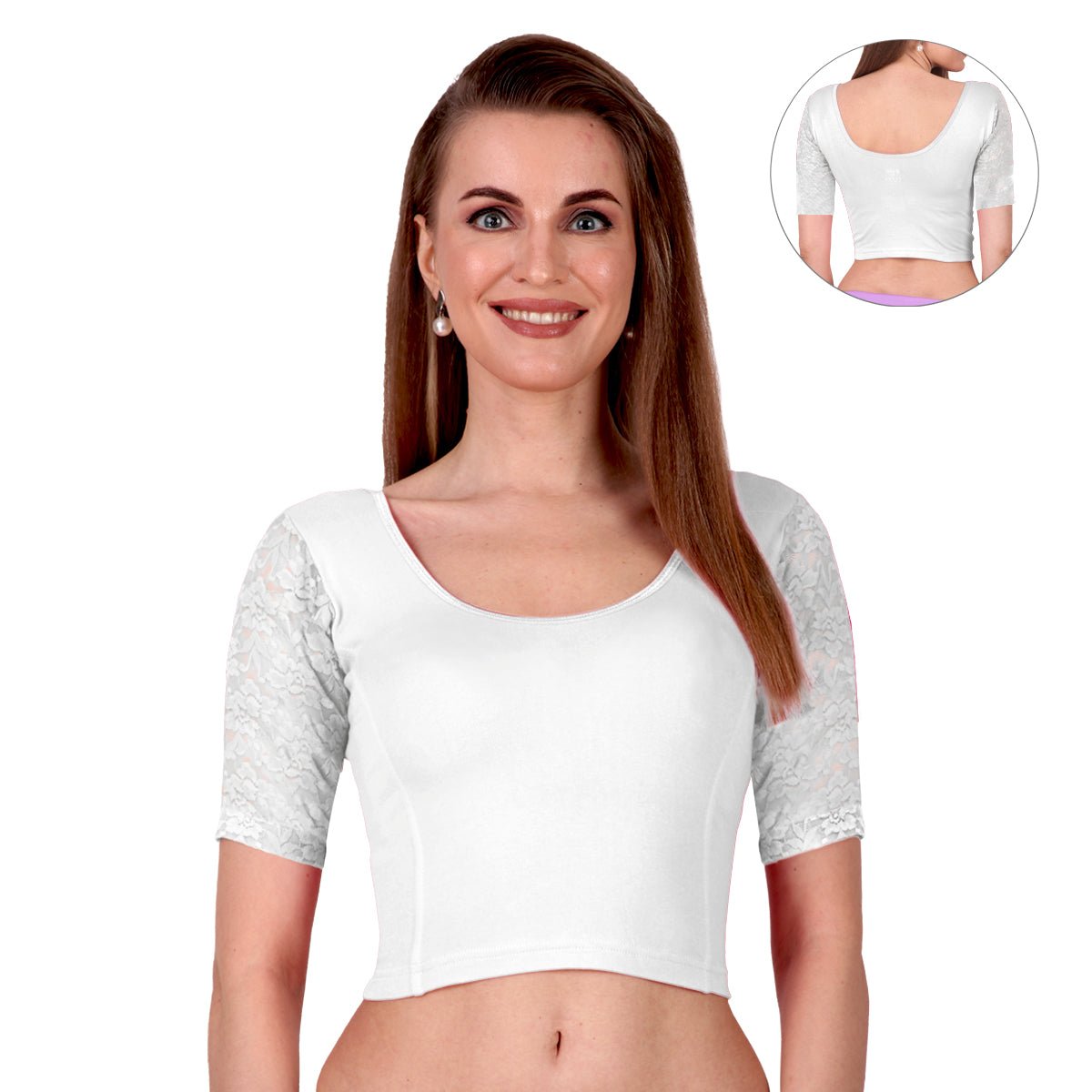 White Net Saree Blouse Sari, Saree | eBay