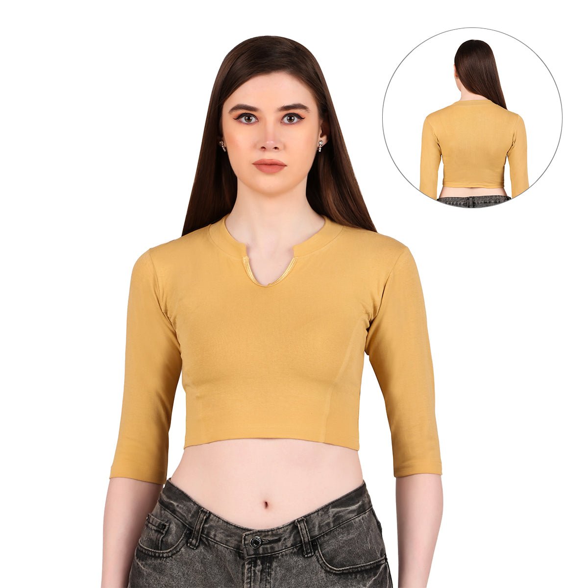 Women's Collar Neck Blouse for Saree - Long Sleeve