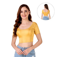 Radiant Golden Cap Sleeve Blouse: Elevate Your Elegance
