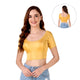 Radiant Golden Cap Sleeve Blouse: Elevate Your Elegance